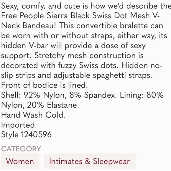 NWT Free People Sierra Bandeau in black - Picture 8 of 8